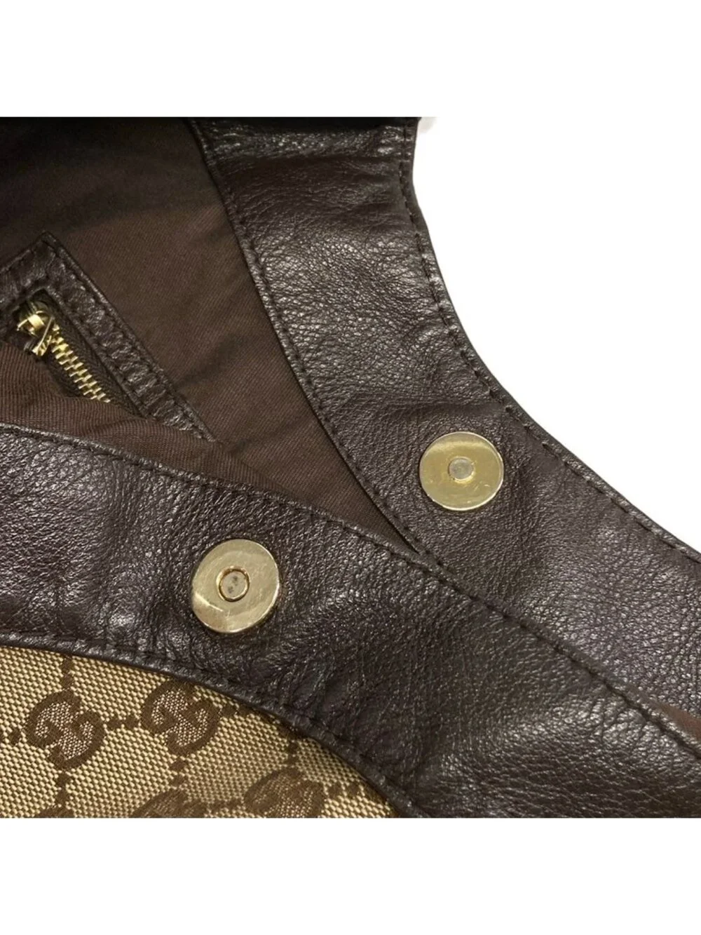 Gucci Tote Bag GG Pattern Charlotte Beige Dark Brown Leather
